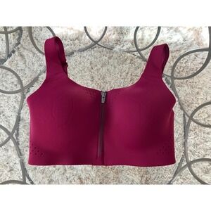 Victoria's Secret VSX Sport Bra Burgundy Full Zip High Impact‎ Workout Athletic